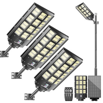 Solar Street Light 9500W 240000LM IP67 Waterproof Motion Sensor Jadisi 3-Pack