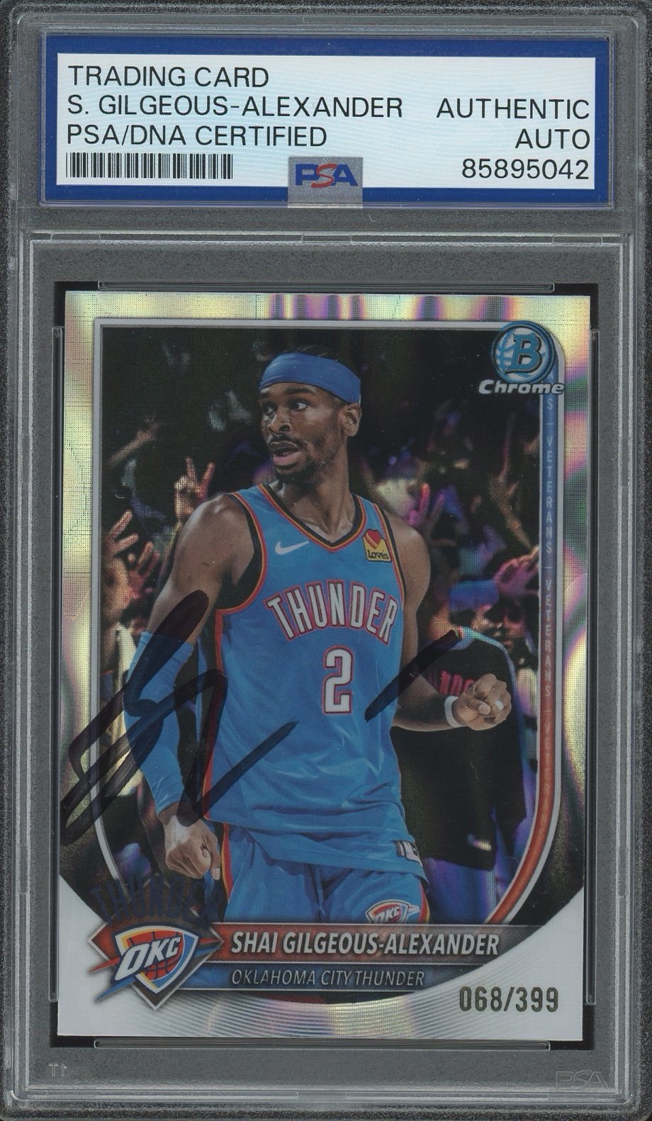 2025-26 Bowman Chrome Shai Gilgeous-Alexander Lava Refractor /399 PSA AUTO OKC