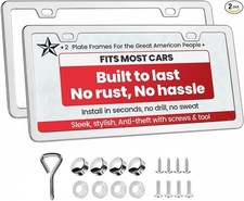 Chrome License Plate Frame 2-pack 2-hole Stainless Steel Mirror Polish Rust-pr Chrome License Plate Frame 2-pack 2-hole Stainless Steel Mirror Polish Rust-pr