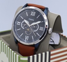 Fossil Flynn Silver Brown Leather Chronograph BQM7132 Men's Watch