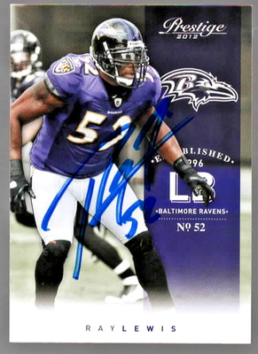 Ray Lewis Baltimore Ravens Autograph Signed 2012 Panini Card NM Hologram COA
