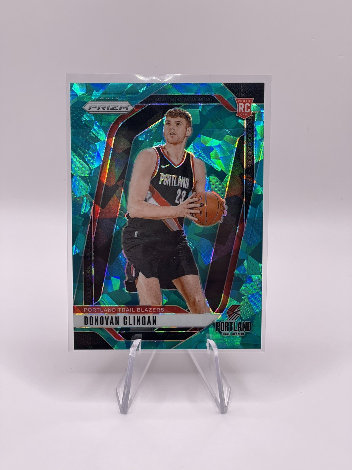 Donovan Clingan 2024-25 Panini Prizm RC Rookie Teal Ice /225 #221 Blazers