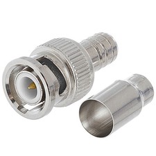 BNC Crimp-On Male Connector 2 Piece Type for RG-59 Coax Coaxial Cable Plug CCTV
