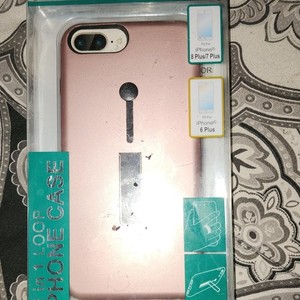 Rose Gold Matte Kickstand Finger Loop Case for iPhone 8 Plus/7 Plus/6 Plus