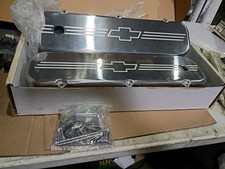 Chevy Power Bowtie Big Block Tall Polished Valve Covers Aluminum Bbc 396 427 454 Chevy Power Bowtie Big Block Tall Polished Valve Covers Aluminum Bbc 396 427 454
