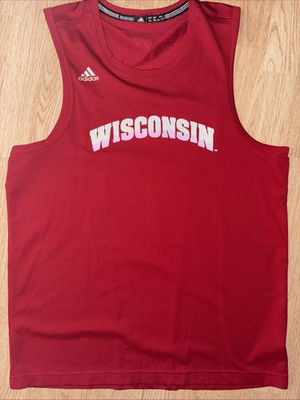 #ad #ad Adidas Men’s Red Wisconsin Tank Top XL Climalite $9.00