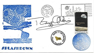 APOLLO 11 BUZZ ALDRIN SIGNED COVER WITH APOLLO 11 SPACE FLOWN KAPTON FOIL