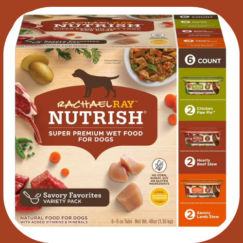 Rachael Ray Nutrish Savory Favorites Variety Pack Wet Dog Food, 8 oz. Tubs, 6 Co