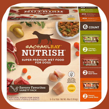 Rachael Ray Nutrish Savory Favorites Variety Pack Wet Dog Food, 8 oz. Tubs, 6 Co