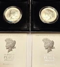 1923 Burnished BU Silver Peace Dollars~PAIR~1.7 oz. Silver~FREE SHIPPING