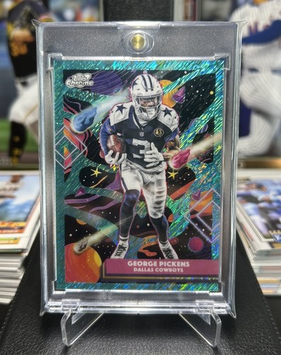 George Pickens 2025 Topps Chrome Cosmic Aqua Equinox Refractor #/199 Cowboys
