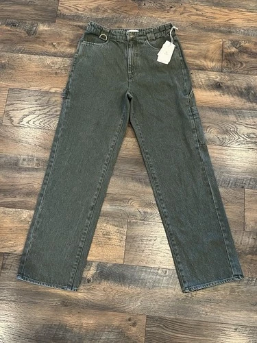 Roark Hwy 1 Carpenter Painter Jeans Green Mid Rise Women’s 27 x 30 Straight Leg