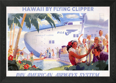 Pan Am Vintage Poster Gerahmt Wandbild Poster Leinwanddruck Bild
