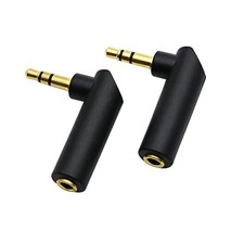 rgzhihuifz 3.5mm Angle Male to Female Audio Adapter, 90 33.2 10 10MM, Black