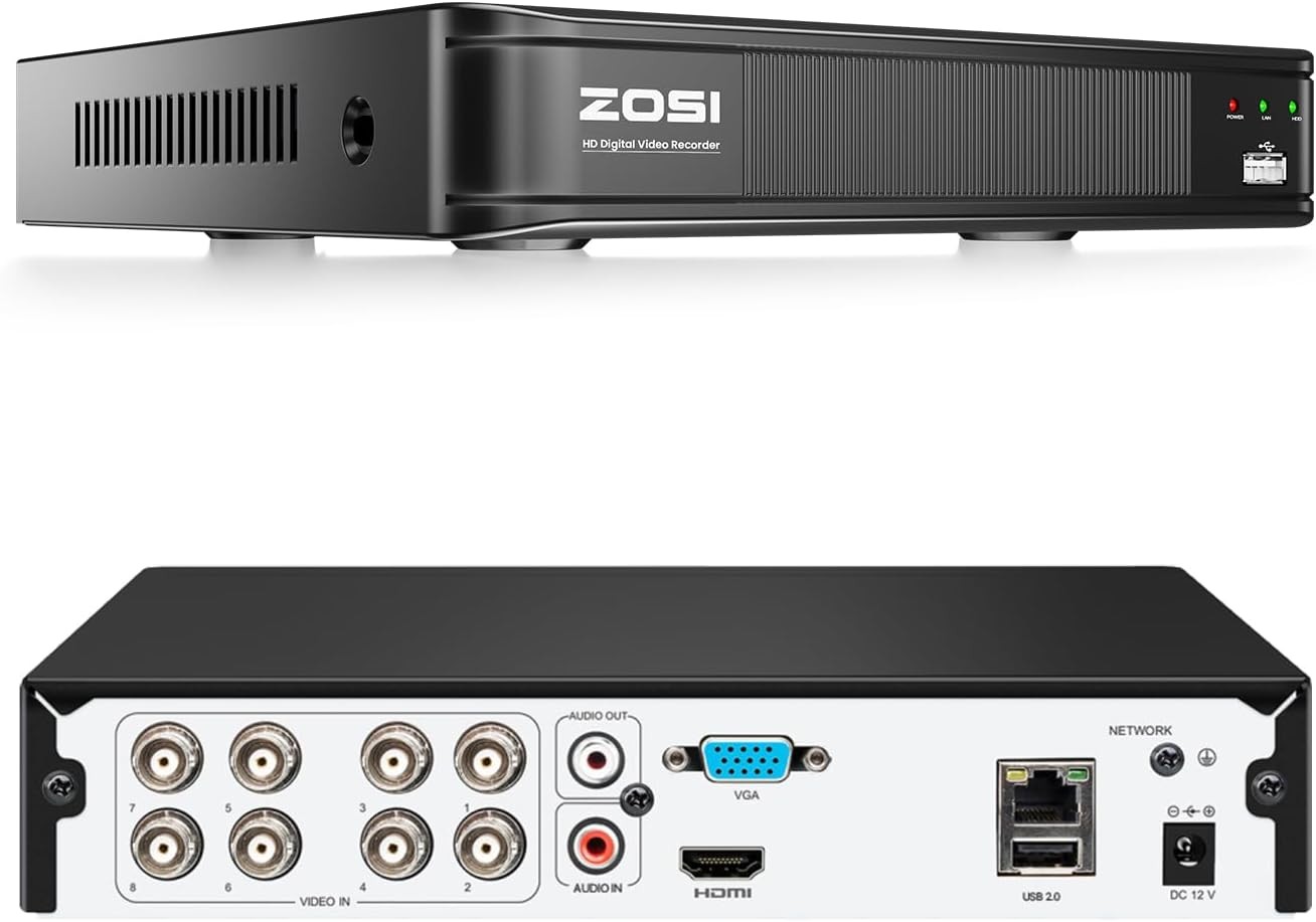 ZOSI H.265+ 8CH 5MP Lite CCTV DVR 4-in-1 Surveillance Record for Security Camera