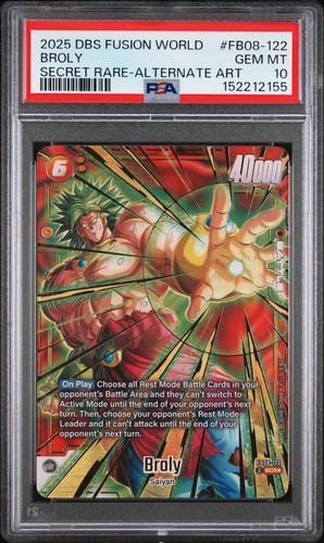 2025 DRAGON BALL SUPER CARD GAME FUSION WORLD SAIYAN'S PRIDE BROLY PSA 10