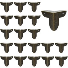 20 PCS 0.87 Inch Bronze Metal Box Corner Protectors Decor Edge Guard Screws