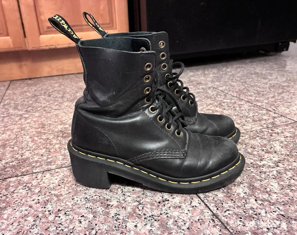 な*ー様 Dr. Martens CLEMENCY Dr. Martens Clemency Tartan Plaid 8-Eye Heeled Women's Boots US Sz