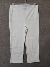 Chicos So Slimming Brigitte Crop Pants Women 1.5 US 10 White Pull On Stretch
