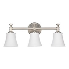 Bathroom Vanity Light Fixtures, Traditional Brushed Nickel 3 Lights Wall Sconce