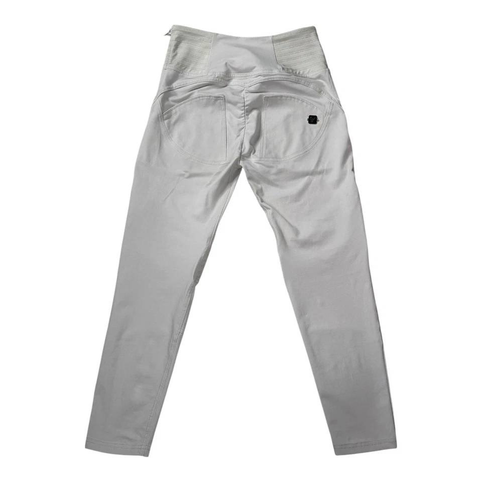 Freddy Italian Crop Cream Pants Limited Spandex Edition High Waist Zip Side US 6 - Image 3 of 4