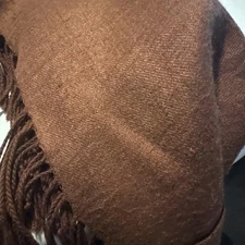 Bronze Brown Pashmina Fringed Shawl Wrap Scarf 72” X  27”