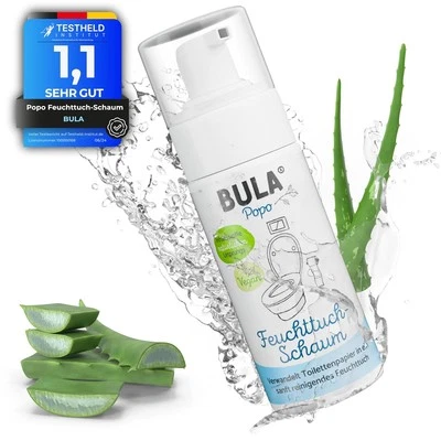 BULA® Popo (Baby u. Toiletten) Feuchttuch Schaum 150ml für dein Toilettenpapier