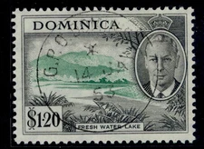 DOMINICA GVI SG133, $1.20 emerald & black, VERY FINE USED. Cat £12. CDS