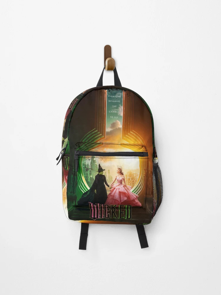 Aesthetic Wicked For Good Backpack Green Magic Quote Fantasy Book Bag