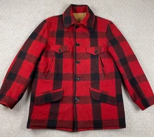 VTG 50s Chippewa Mackinaw Coat Size 44 Wool Buffalo Plaid Hunting Cruiser Jacket