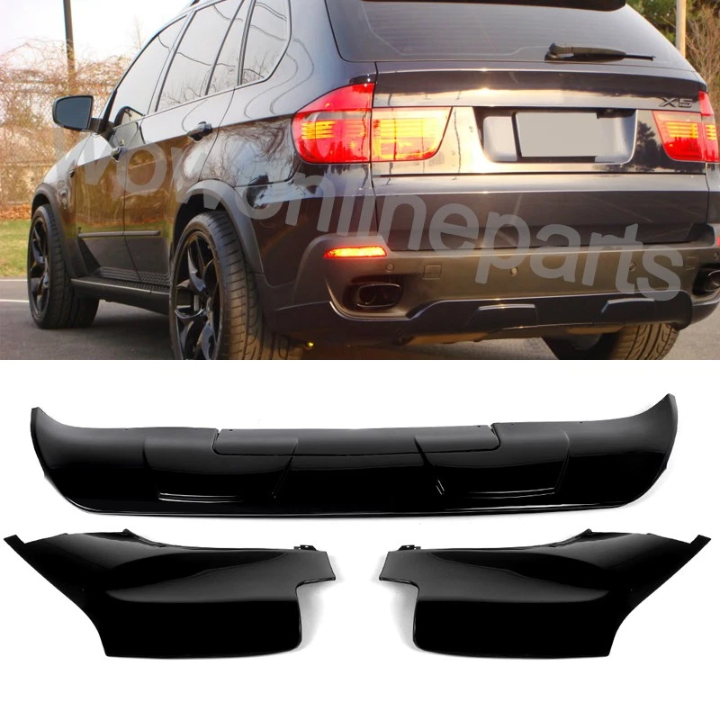 Fits BMW X5 E70 2007-2010 Glossy Black Front Splitter Lip Rear Diffuser Spoiler - Изображение 3 из 4