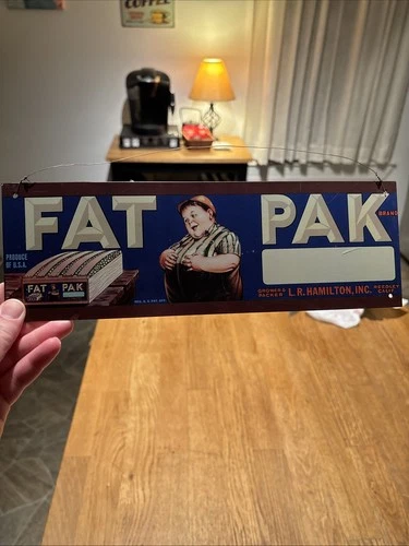 Fat Pak Tin Sign - Vintage Style