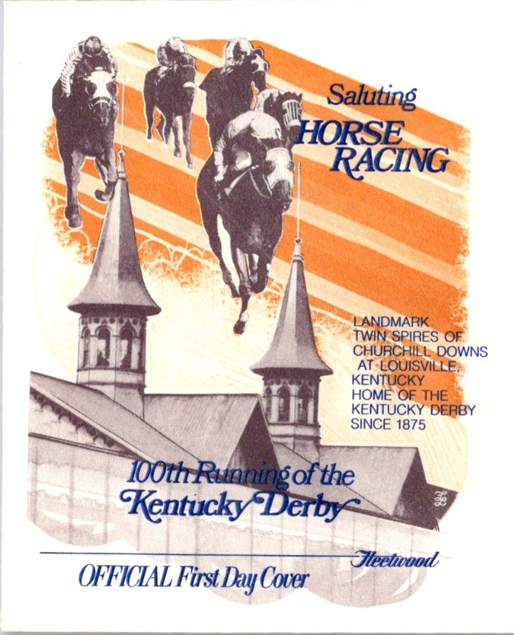 USPS Scott 1528 FDC Horse racing Kentucky Derby 100th Running Fleetwood c1974 - Image 2 of 4