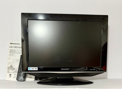 Sharp LC-19DV24U 19''  LCD TV/DVD Player HDMI-RCA-PC Tested EUC W/ Remote/Manual