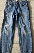 LEVIS 502 Boys Size 6 Regular Distressed Denim Jeans Blue Adjustable Waist