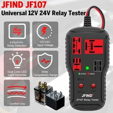 Automotive Relay Tester 4&5 Pin 12V/24V Auto Diagnostic Tool,4 Different Foot Po