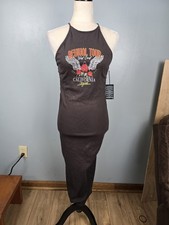 NWT! FOREVER 21 Size Medium Women's Tank Top Dress Gray Rock Band California