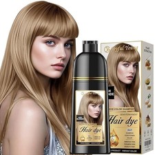 Ash Blonde 3 in 1 Hair Dye Shampoo Gray Coverage Ammonia-Free Fast Color