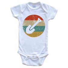 Archaeologist Vintage Retro Spade Shovel Circle Icon One Piece Baby Bodysuit
