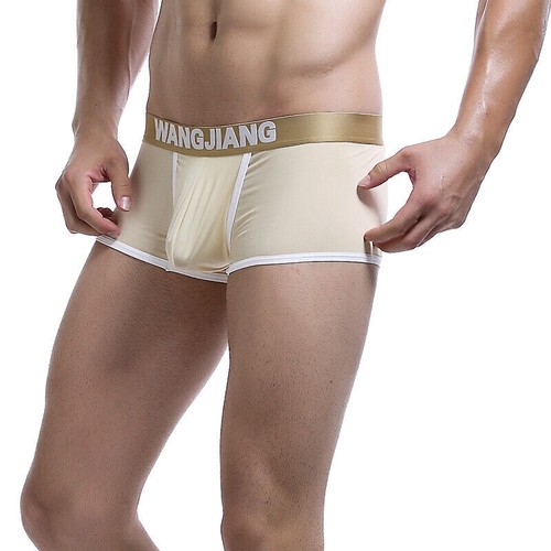 Herren Eis Seide Boxershorts Penis Loch Etui Unterwäsche Shorts Hosen Unterhose - Bild 41 von 47