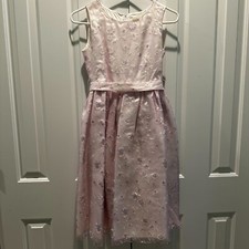 Vtg Storybook Heirlooms Girls Purple  White Floral Fancy Formal Dress Sz 12 USA