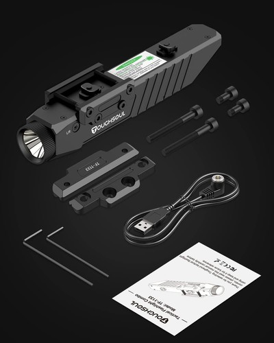 TOUGHSOUL 1450lm Flashlight & Green Laser Sight with M-Lok & Picatinny Dual Rail - Picture 9 of 9