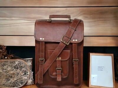 Bag Leather Messenger Shoulder Business Crossbody Men's Genuine 11'' Casual