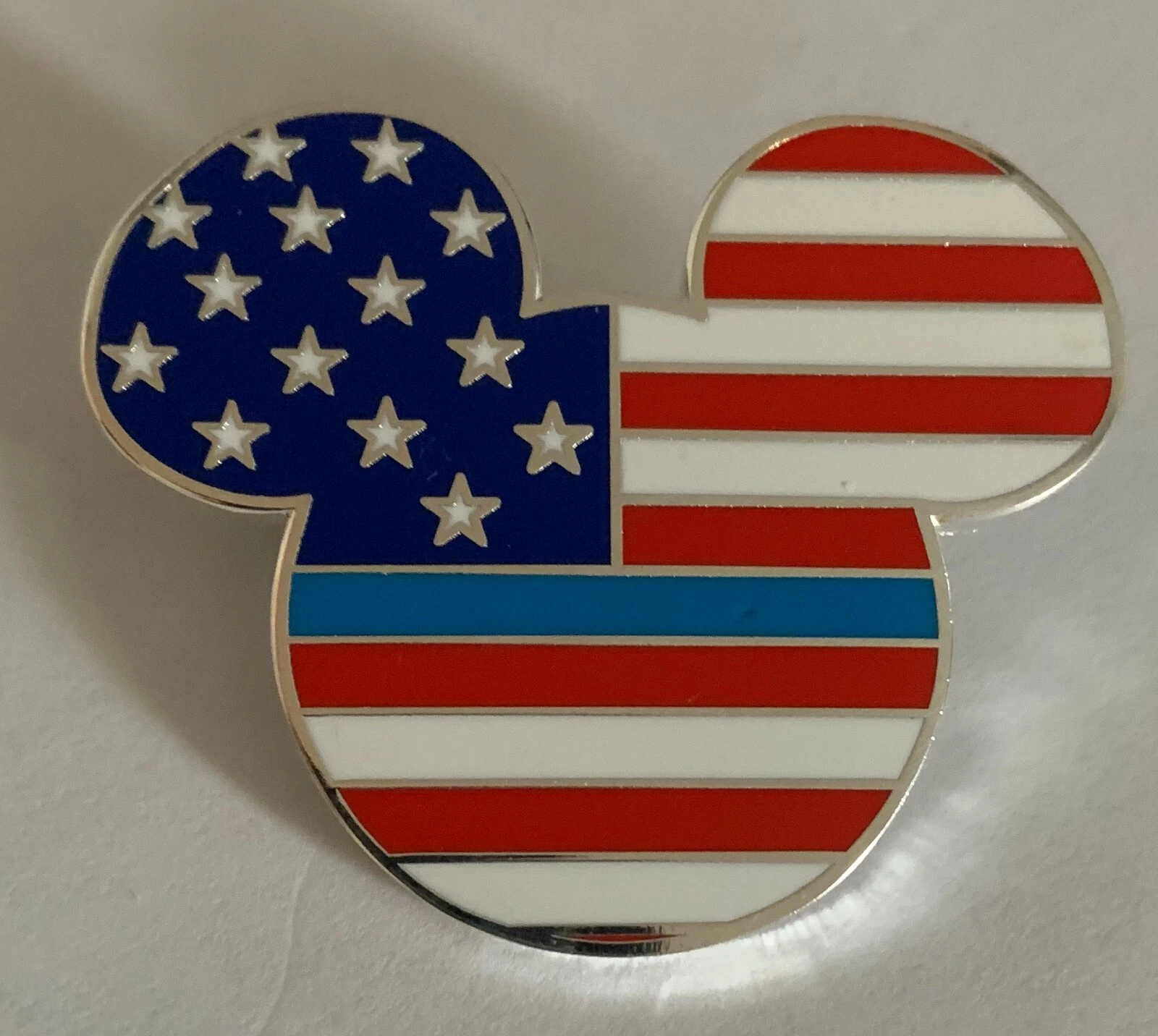Disney American Flag Blue Line Mickey Security Pin NEW