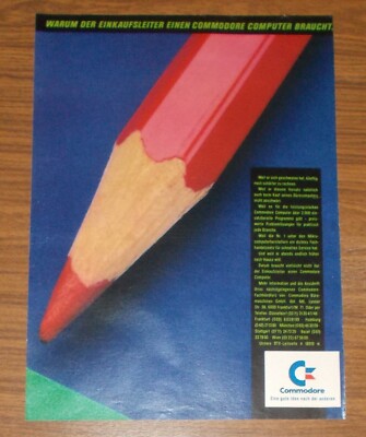 Seltene Werbung COMMODORE Warum Einkaufsleiter Commodore Computer braucht 1984