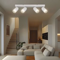 Deckenleuchte Deckenlampe Schlafzimmerleuchte 4 Flammig Chrom Schwenkbar Weiß
