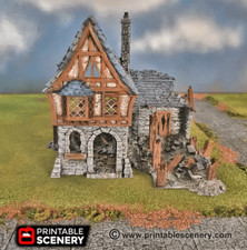 Ruined Winterdale Tavern - Fantasy Building - Fantasy Tabletop Terrain