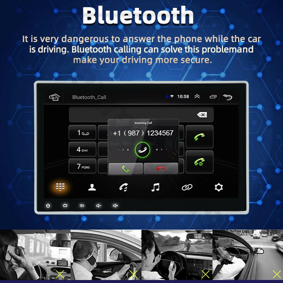 10.1" Quad Core Android 11.0 Car Stereo Radio GPS Navi MP5 Player Single 1Din - Image 2 of 4