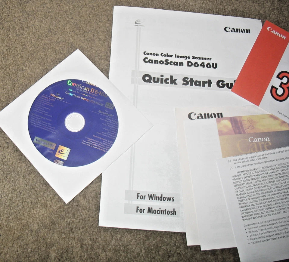 Canon CanoScan D6460 Scanner Setup Installation CD-ROM, Guide, Registration Card - Image 2 of 3