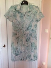 Robe Marque "COMPTOIRS DES COTONNIERS " bleu, blanc boutons devant T38